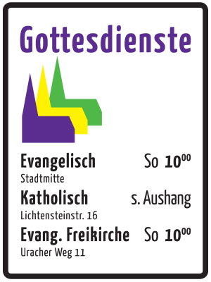 Gottesdienstschild